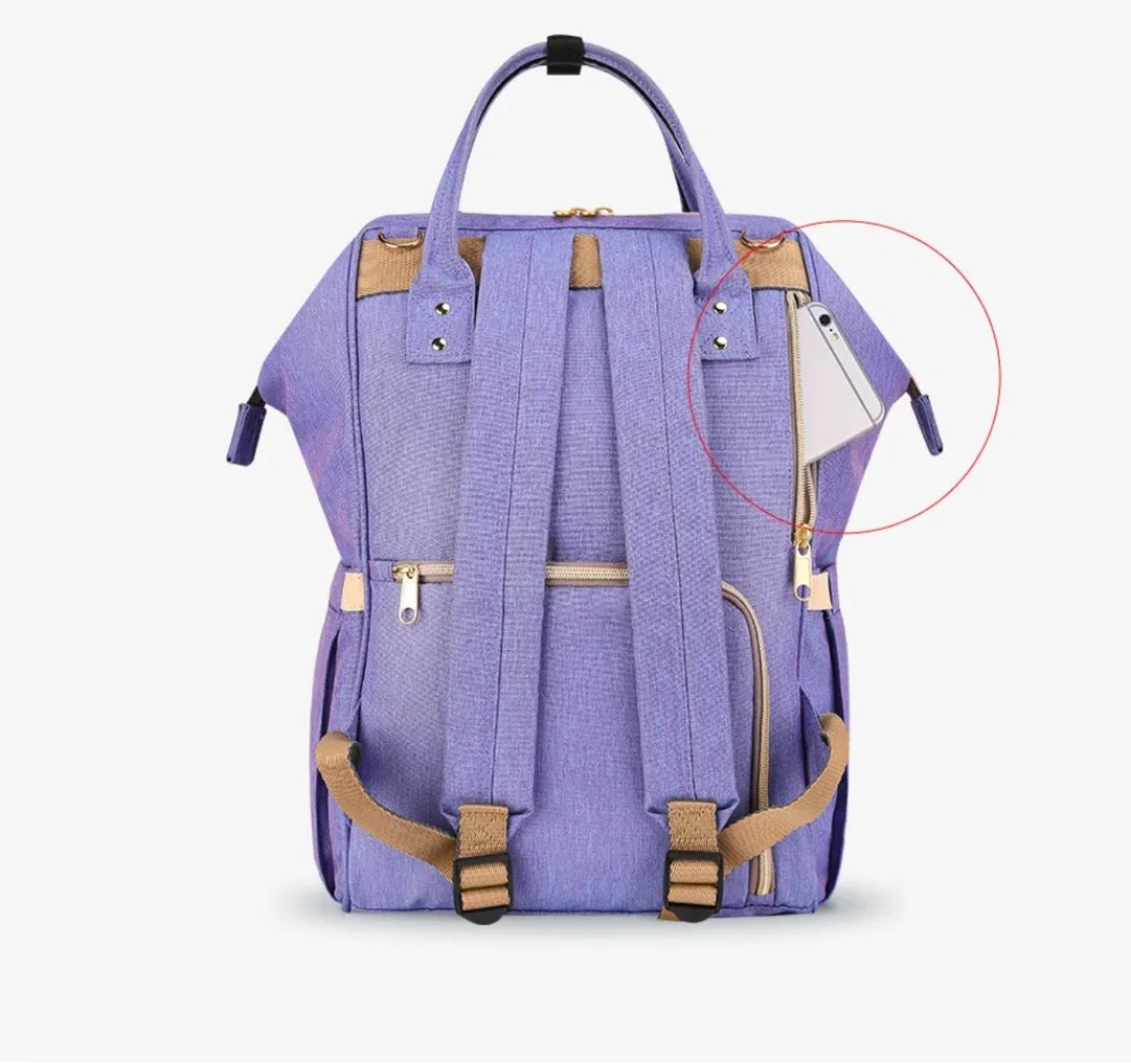 Sunveno Multifunction Diaper Backpack Blue/Purple - AugustSa Shop
