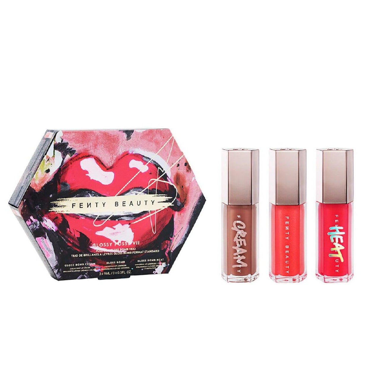 FENTY BEAUTY Glossy Posse Gloss Bomb Trio - AugustSa Shop