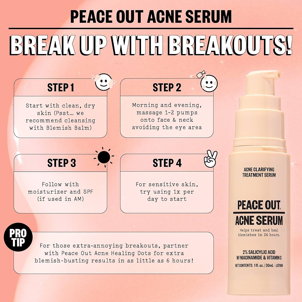 Peace Out 2% Salicylic Acid Acne Treatment Serum 30ml - AugustSa Shop