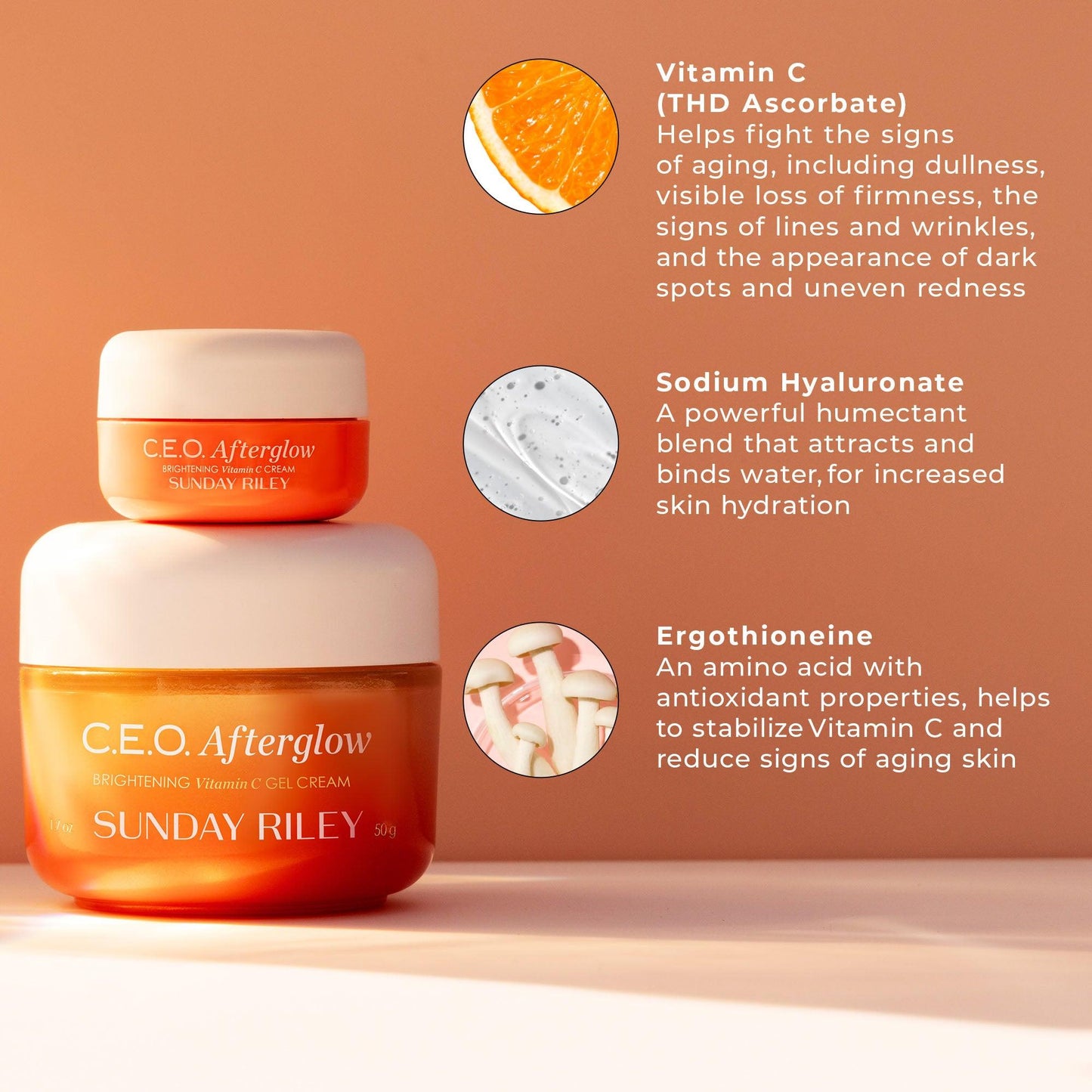 Sunday Riley C.E.O. Afterglow Brightening Vitamin C Gel Cream 15GM - AugustSa Shop