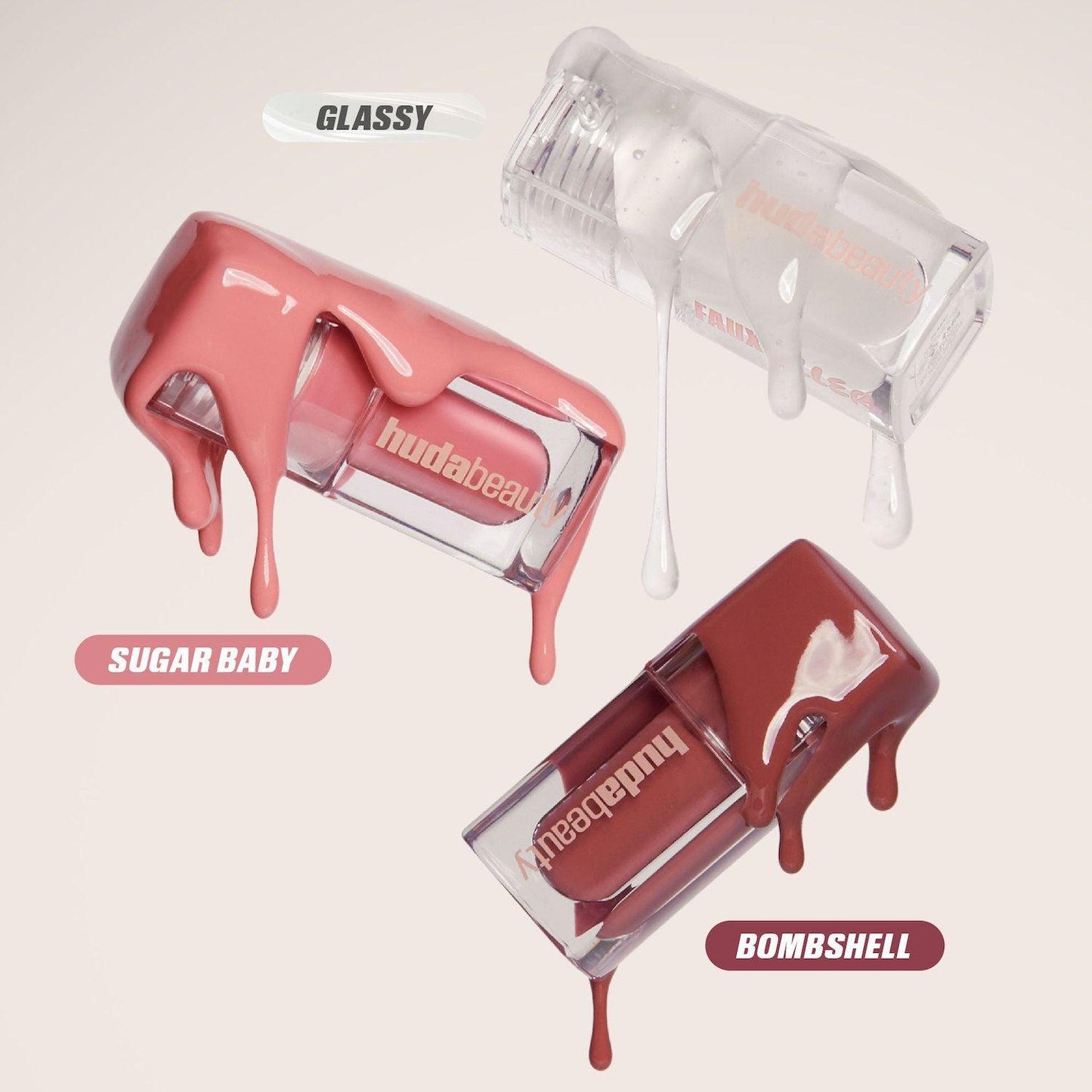 Huda Beauty The GLOSSIEST Gloss Mini Kit - AugustSa Shop