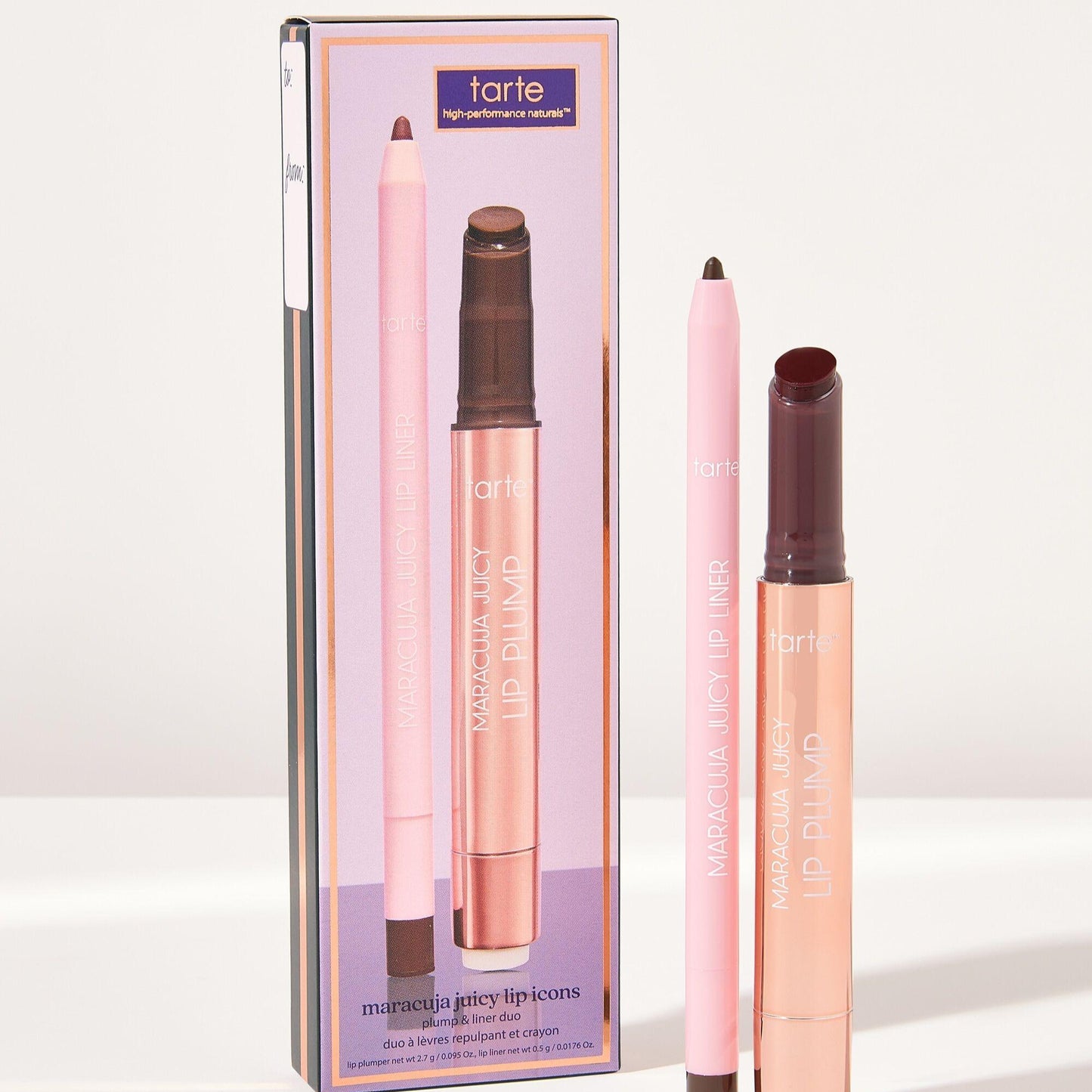 Tarte Cosmetics Maracuja Juicy Lip Icons Plump & Liner Duo - Rich Brown - AugustSa Shop