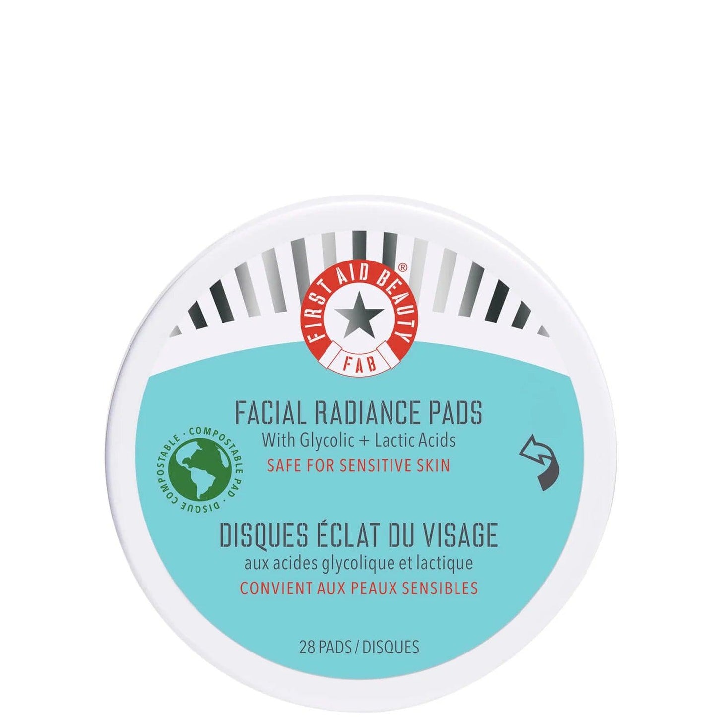 First Aid Beauty Facial Radiance Pads with Glycolic and Lactic Acids 28 PADS - AugustSa Shop