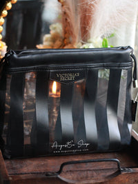 Victoria's Secret Stripped Skincare Pouch - Black