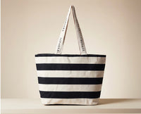 Sephora Beige Black Striped Tote Bag