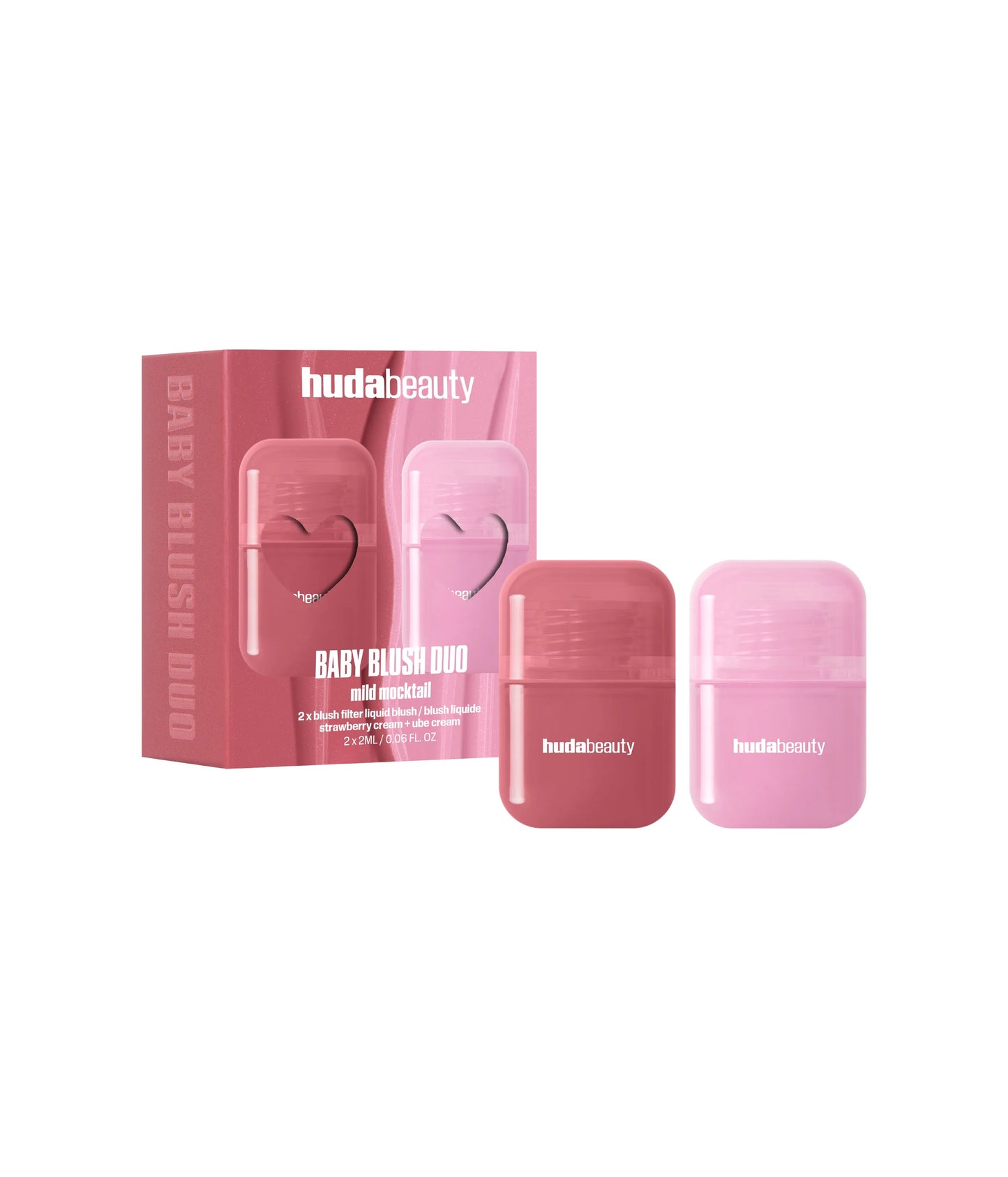 HUDA BEAUTY Baby Blush Mild Mocktail Duo Kit - Strawberry Cream + UBE Cream - AugustSa Shop