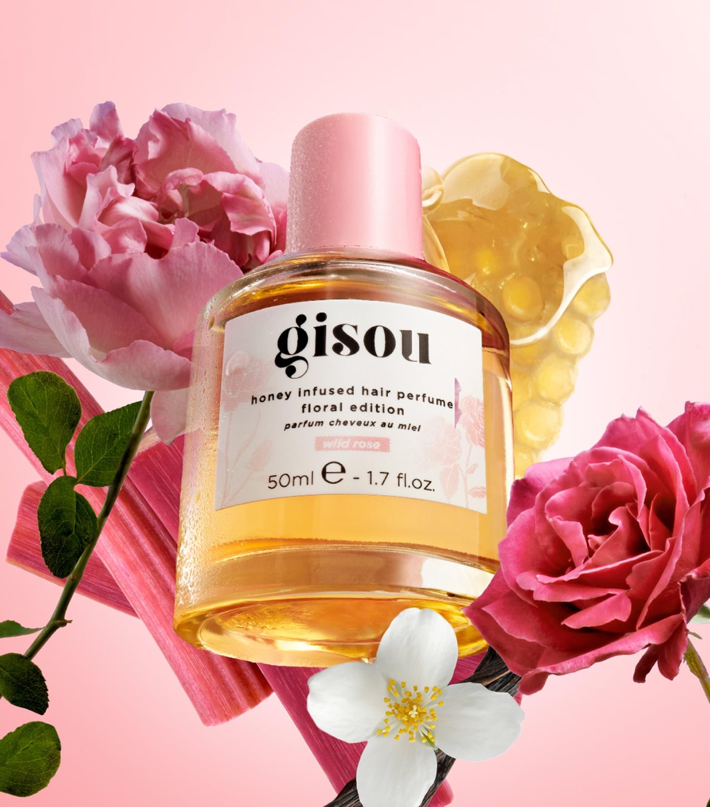 Gisou Honey Infused Hair Perfume 15ml - Wild Rose - AugustSa Shop