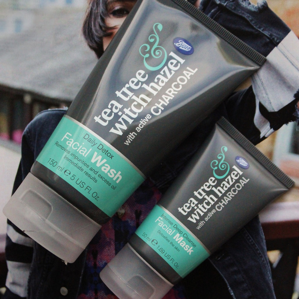 Boots Tea Tree & Witch Hazel Active Charcoal Mask 50ml - AugustSa Shop
