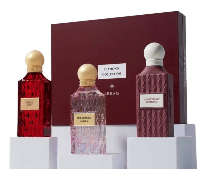 IBRAQ Maroon Diamond Collection 3*75ml, Balas Rose, Pink Diamond Sakura, Purple Heart Diamond - AugustSa Shop